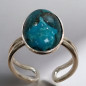 Bague Chrysocolle Réglable 52+ Argent 925 (s)