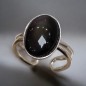 Bague Obsidienne Œil céleste Réglable 52+ Argent 925 (s)