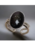 Bague Obsidienne Œil céleste Réglable 52+ Argent 925 (s)