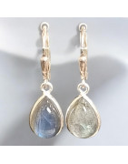 Boucles Labradorite Gouttes Argent 925 (s)
