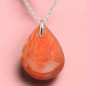 Pendentif Cornaline Goutte sur Chaîne acier (s)
