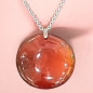 Pendentif Cornaline Rond sur Chaîne acier (s)