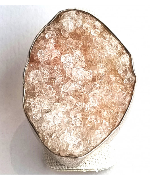 Bague Quartz rose "Cristal" argent 925 Taille 55