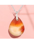 Pendentif Agate de feu Goutte sur Chaîne acier (s)