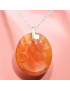 Pendentif Agate de feu Ovale sur Chaîne acier (s)