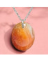 Pendentif Agate de feu Ovale sur Chaîne acier (s)