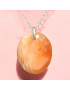 Pendentif Agate de feu Ovale sur Chaîne acier (s)