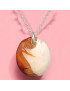 Pendentif Agate de feu Ovale sur Chaîne acier (s)