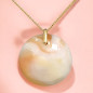 Pendentif Agate de feu Rond sur Chaîne acier Dorée (s)