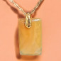 Pendentif Agate de feu Rectangle sur Chaîne acier Dorée (s)