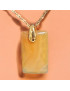 Pendentif Agate de feu Rectangle sur Chaîne acier Dorée (s)