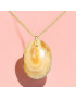 Pendentif Agate de feu Ovale sur Chaîne acier Dorée (s)