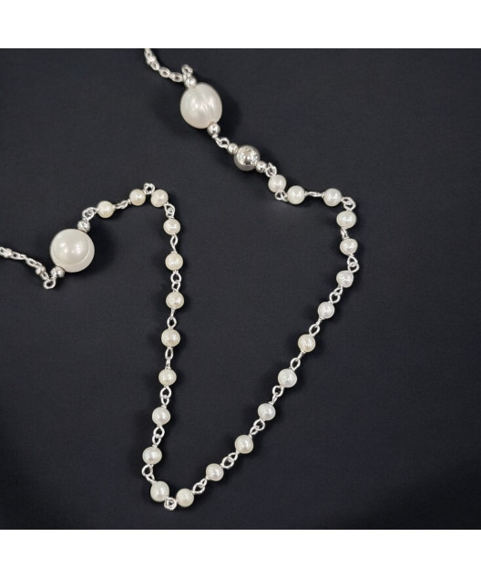 Collier Perles Eau douce Argent 925 (s)