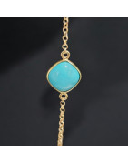 Collier Turquoise Argent 925 Plaqué or (Vermeil) (s)