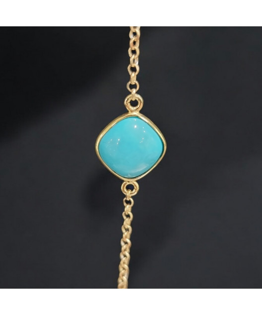 Collier Turquoise Argent 925 Plaqué or (Vermeil) (s)