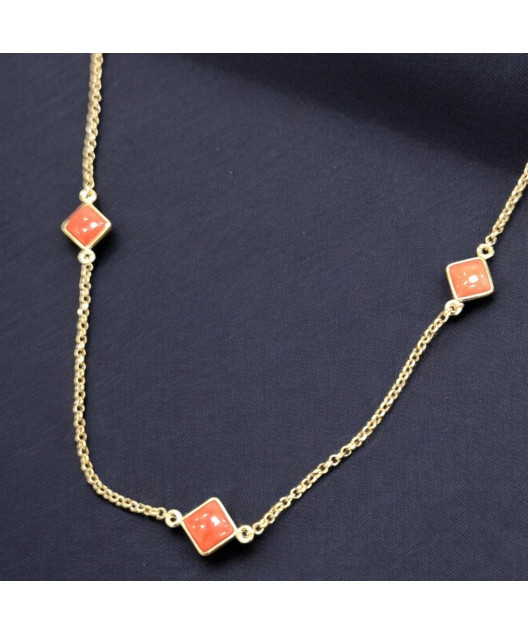 Collier Corail de l'Adriatique Argent Plaqué or (Vermeil) (s)