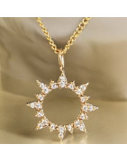 Pendentif Swarovski Soleil avec chaîne Plaqué or (s)