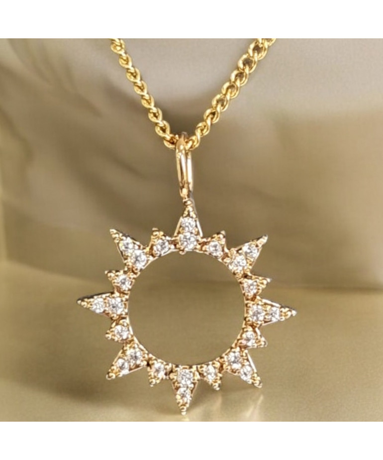 Pendentif Swarovski Soleil avec chaîne Plaqué or (s)