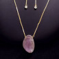Pendentif Améthyste sur chaîne réglable plaqué or (s)