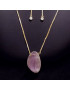 Pendentif Améthyste sur chaîne réglable plaqué or (s)