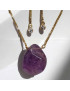 Pendentif Améthyste sur chaîne réglable plaqué or (s)