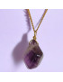 Pendentif Améthyste sur chaîne plaqué or (s)