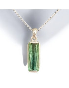 Pendentif Tourmaline Indigo sur chaîne Argent 925 (s)