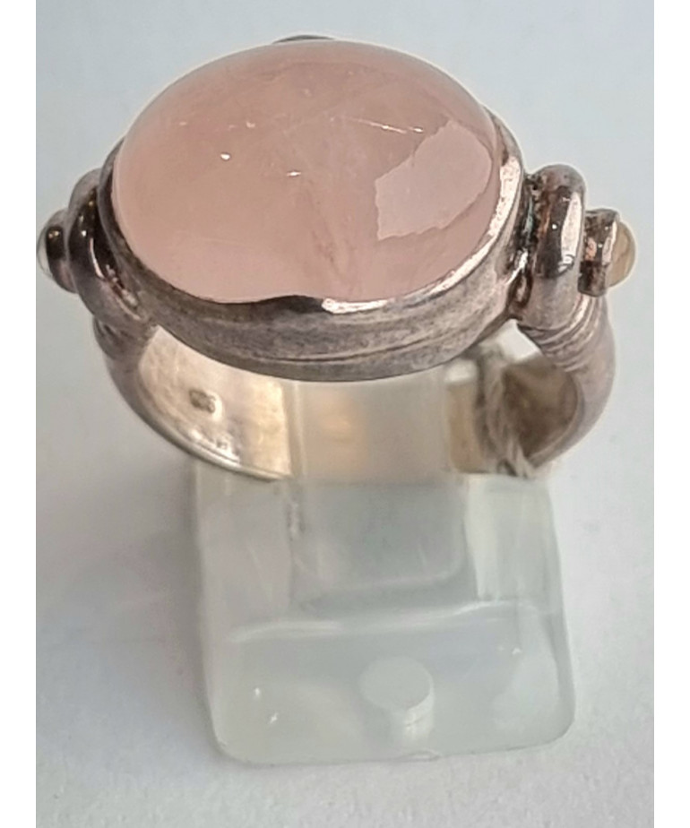 Bague Quartz rose argent 925 Taille 57