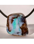Pendentif Opale Boulder sur cordon caoutchouc (s)
