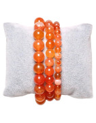 Bracelet Agate de Feu Pierres Rondes
