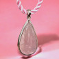 Pendentif Quartz rose Goutte avec cordon Argent 925 (s)