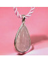 Pendentif Quartz rose Goutte avec cordon Argent 925 (s)