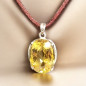Pendentif Citrine Facettée Argent 925 sur cordon (s)