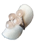 Bague Quartz rose argent 925 Taille 53