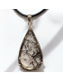 Pendentif Quartz rutile Tourmaline Goutte Argent 925 avec cordon (s)
