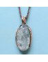 Pendentif Aigue marine Ovale sur chaîne Argent 925 (s)