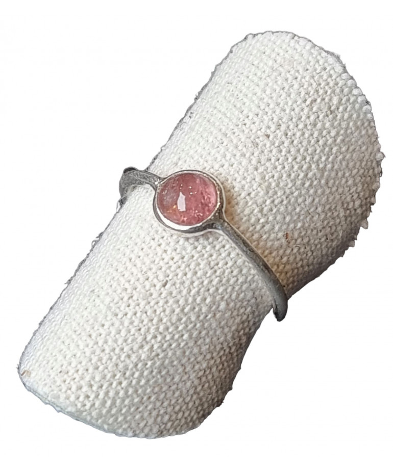 Bague tourmaline rose argent 925 Taille 52