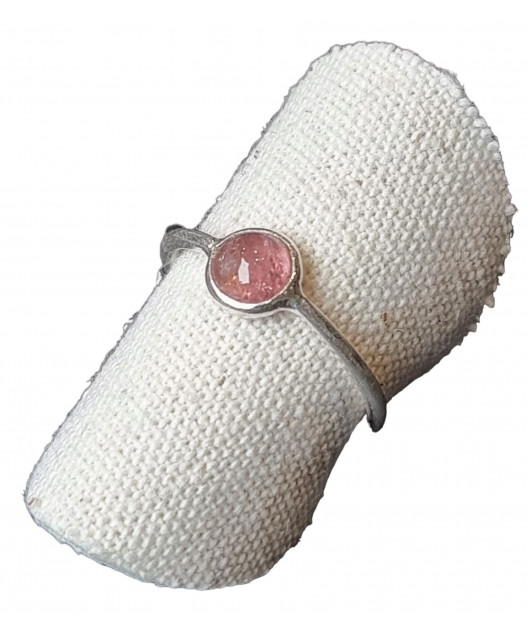 Bague tourmaline rose argent 925 Taille 52