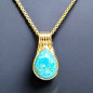 Pendentif Turquoise avec chaîne Argent 925 Plaqué or (Vermeil) (s)