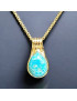 Pendentif Turquoise avec chaîne Argent 925 Plaqué or (Vermeil) (s)