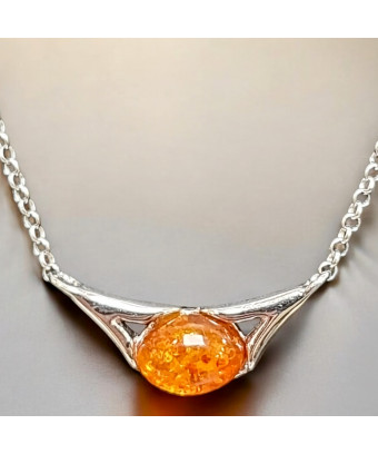 Pendentif Ambre Argent 925...