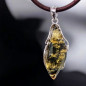 Pendentif Ambre Vert Argent 925 avec cordon (s)