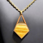 Pendentif Œil de tigre Losange avec chaîne Plaqué or (s)