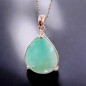 Pendentif Emeraude Goutte sur Chaîne Argent 925 (s)