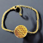 Bracelet Œil de tigre Rond Fleur de vie avec fermoir Plaqué or (s)