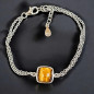 Bracelet Œil de tigre Carré avec fermoir Argent 925 (s)