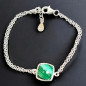 Bracelet Malachite carré avec fermoir Argent 925 (s)