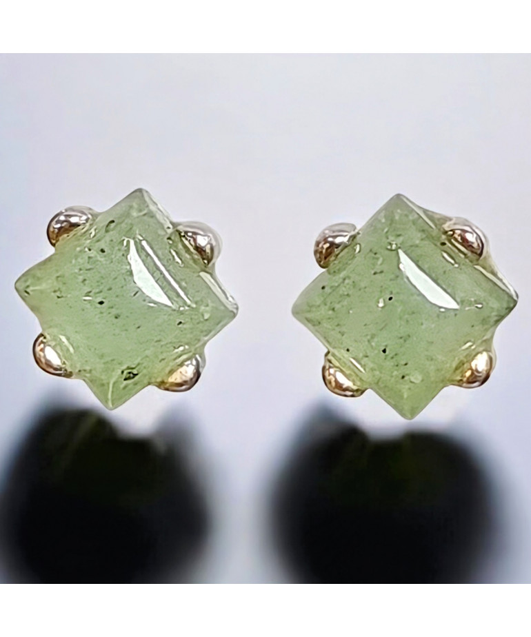 Boucles Prehnite Epidote Argent 925 (s)