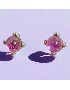 Boucles Améthyste "Boutons" Argent 925 (s)
