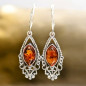 Boucles Ambre "Amande" Ethnique Argent 925 (s)